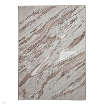 Creation 50100 Modern Abstract Marbled Distressed Metallic Shimmer Soft Textured Low Profile Short-Pile Cream/Warm Beige/Soft Taupe Rug-Think Rugs-Rug Love - The Most Loved Rug Store